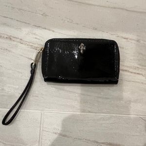 Cole Haan black patent leather wristlet